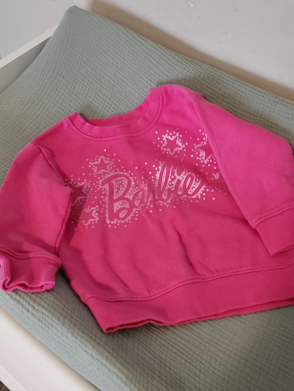 Barbie Hot Pink Sparkle Logo Sweatshirt